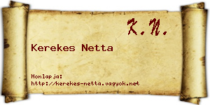 Kerekes Netta névjegykártya