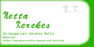 netta kerekes business card